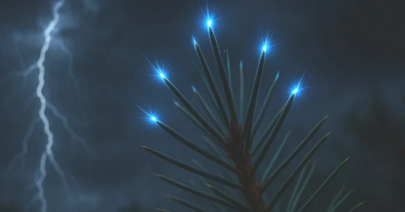 Bilim Dünyasında Şaşırtan Bulgu! Gök Gürültülü Fırtınalarda Ağaç Yaprakları Mavi Işık Saçıyor!